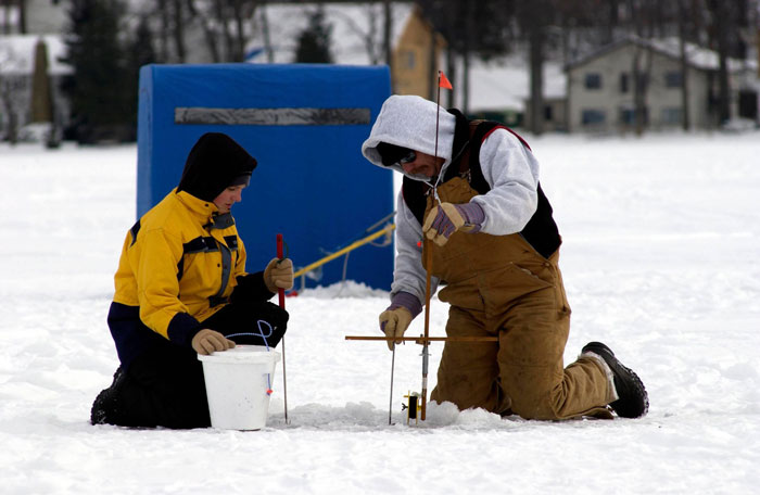 Ice Fishing Dad And Son Combo