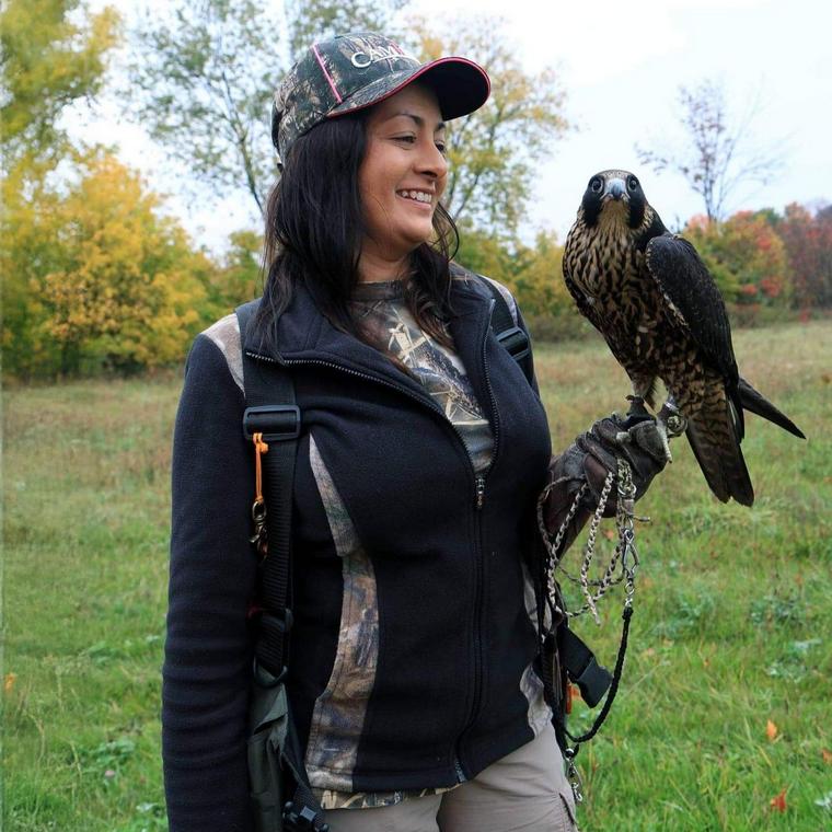 Maya Basdeo and hawk