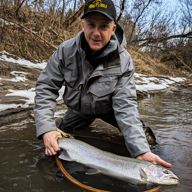 angler with steelhead
