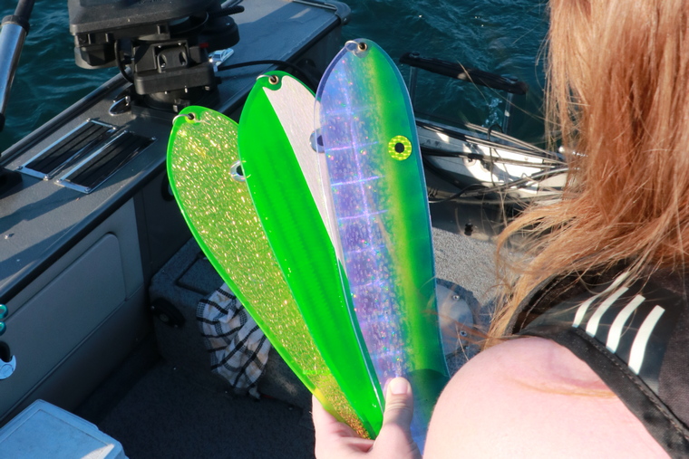 various green and chartreuse flashers