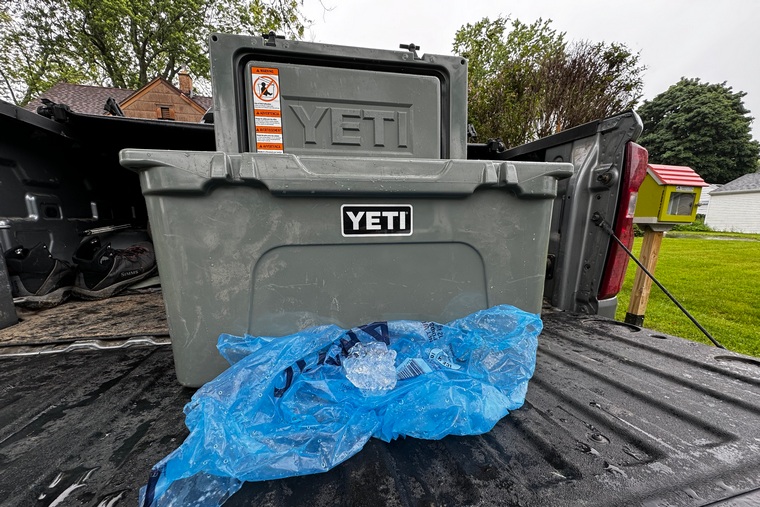 Yeti Tundra cooler on a tailgate 