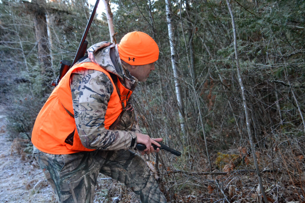 hunter targets moose and grouse