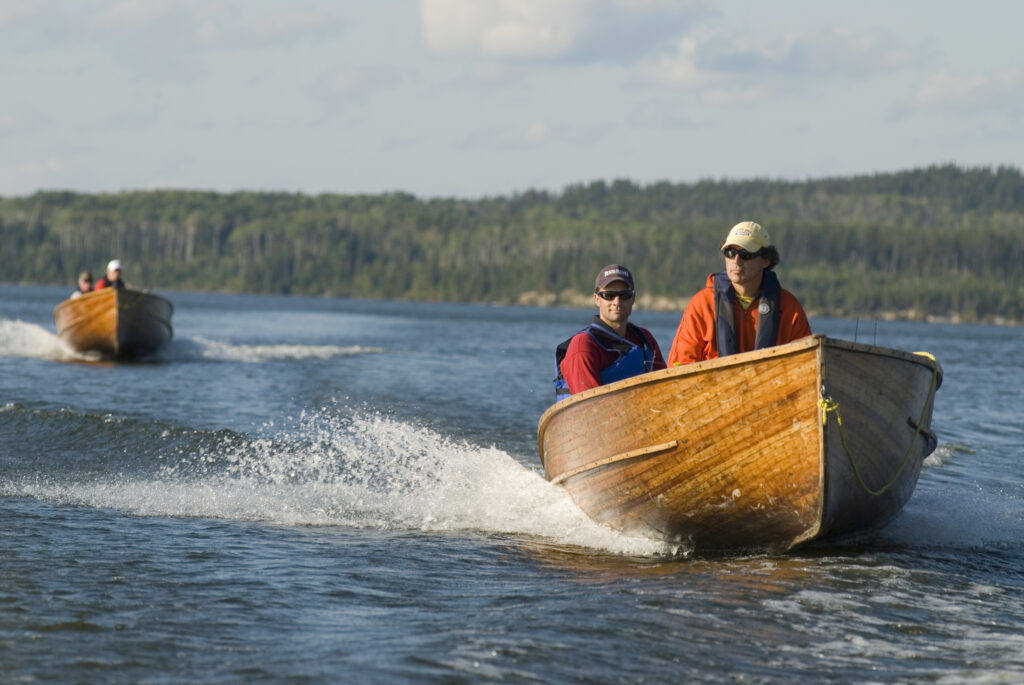 Boating down the lake