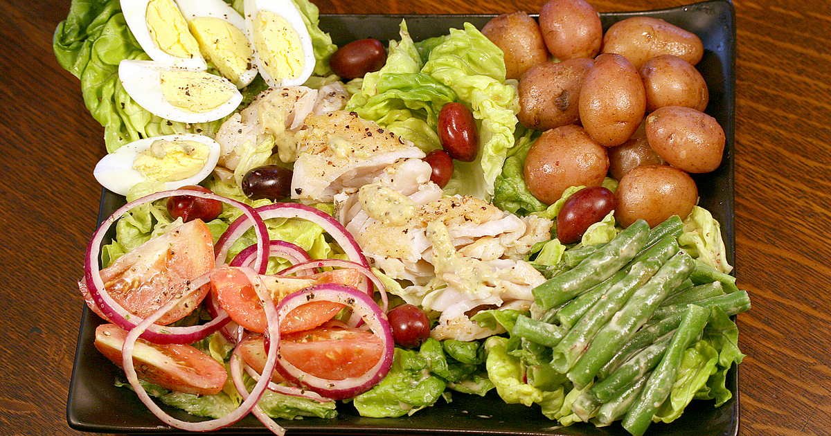 Walleye salad nicoise